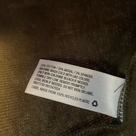 BNWT a new day Olive Green High Neck Ribbed Tank Top - Picture 4 of 6